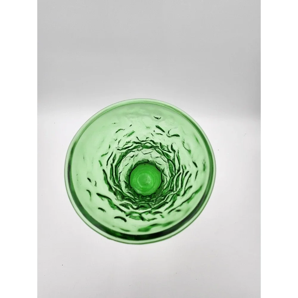Vintage E.O Brody Co. Emerald‎ Green Crinkle Glass Flower Large Vase Planter